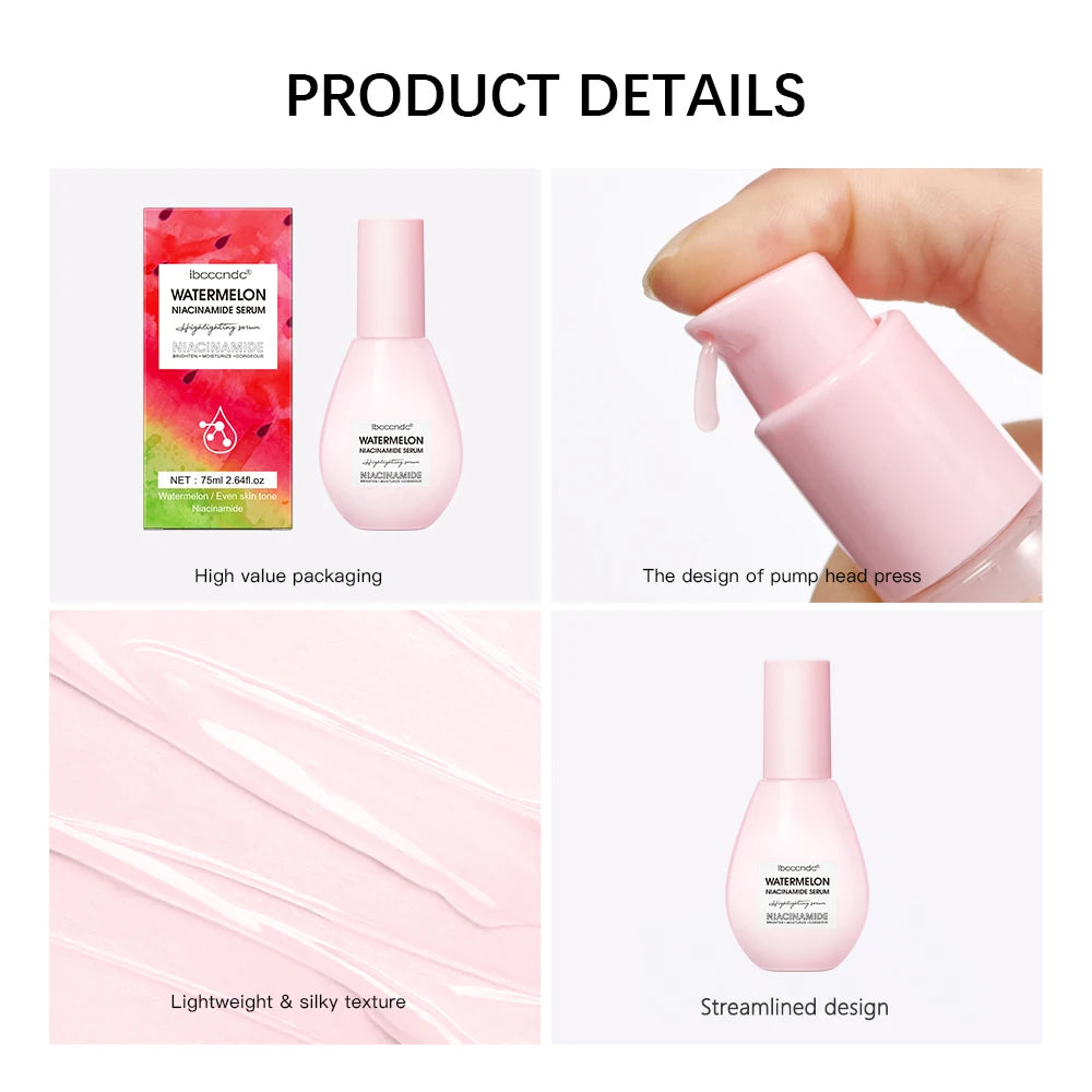 Watermelon Glow Niacinamide Dew Drops – Lightweight Facial Serum & Makeup Primer Brightener