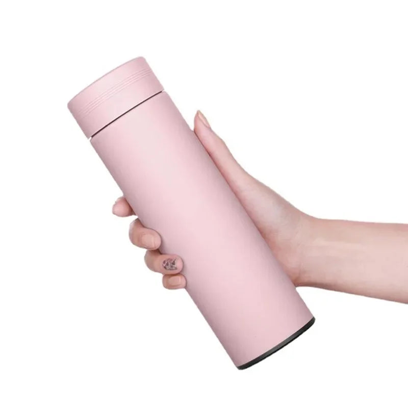 480ml Smart Thermos Bottle – Stainless Steel, Temperature Display, Leakproof Vacuum Flask
